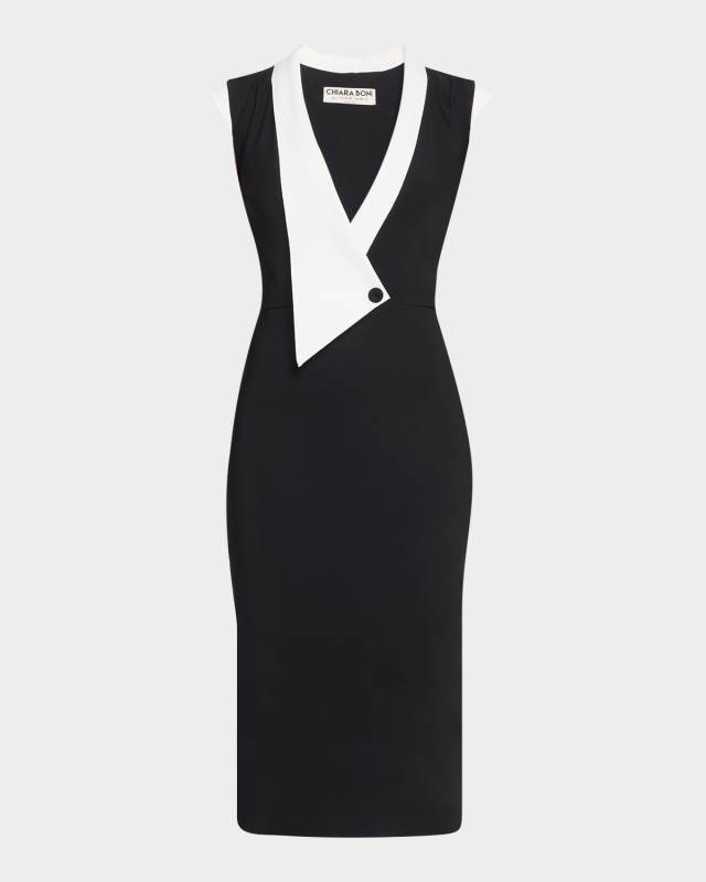 Sorai Deep V-Neck Sheath Dress